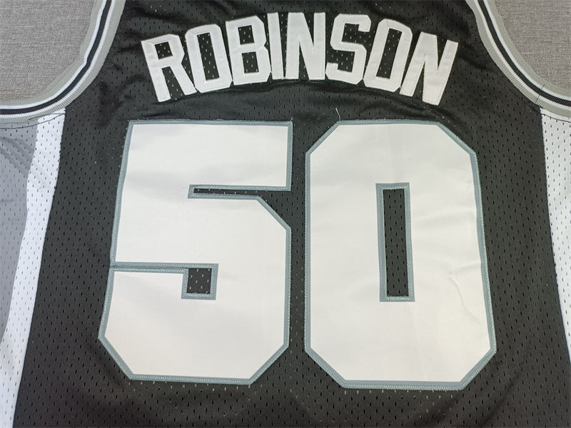 Men's San Antonio Spurs David Robinson Black Big & Tall Hardwood Classics Jersey