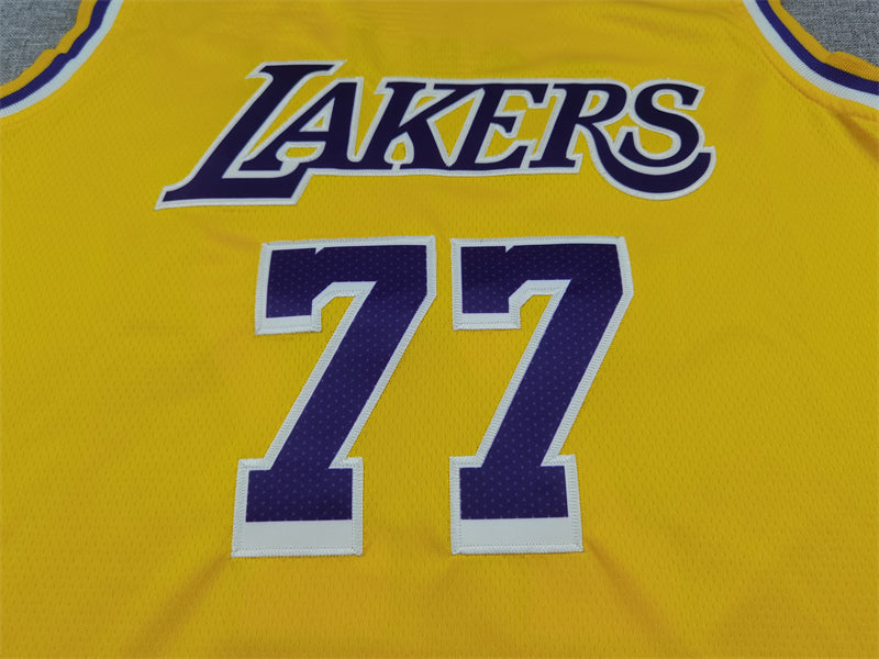 Men's Los Angeles Lakers Luka Doncic Gold Swingman Jersey - Icon Edition