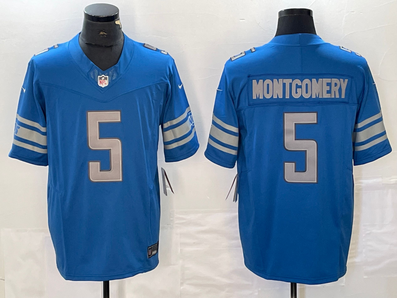 Men's Detroit Lions David Montgomery Blue Game Player Jersey