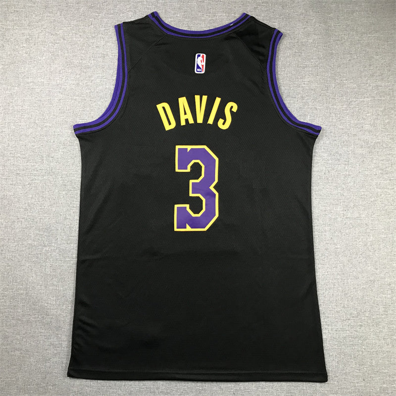 Men's Los Angeles Lakers Anthony Davis Black 2023/24 Swingman Jersey - City Edition