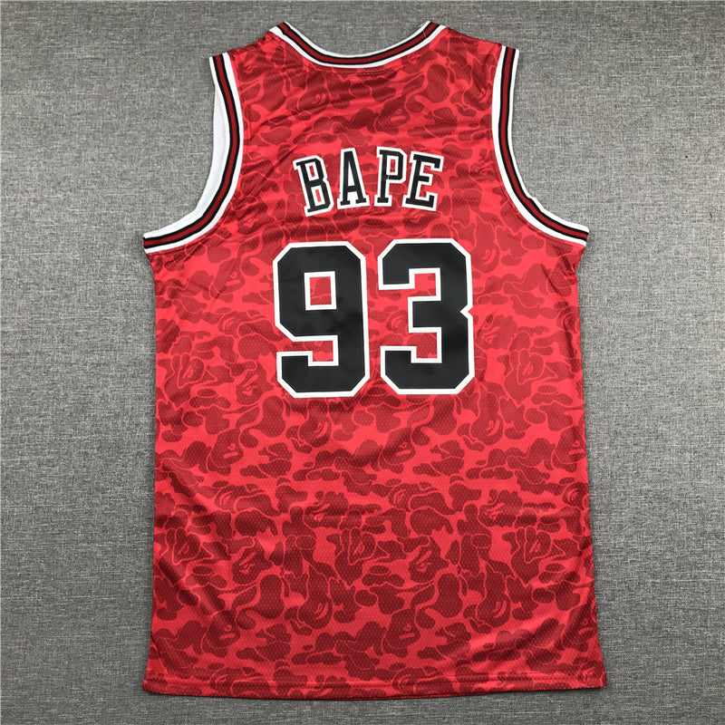 Men's Chicago Bulls Bape Red 1997-98 Hardwood Classics Authentic Jersey