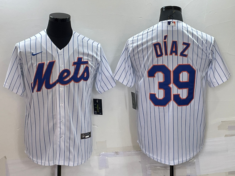 Men's New York Mets Edwin Diaz White Replica Baseball Jersey