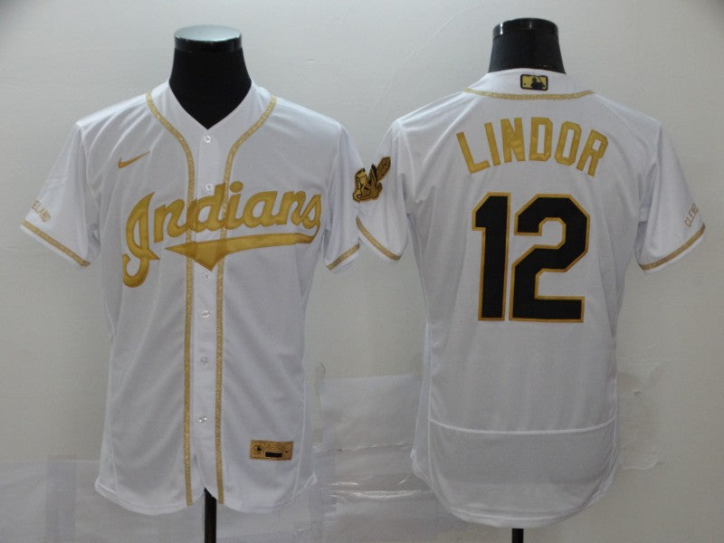 Men's Cleveland Guardians Francisco Lindor White Replica Player Jersey