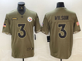 Men's Pittsburgh Steelers Russell Wilson Olive 2022 Salute To Service Limited Jersey