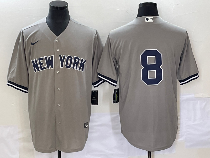 Men's New York Yankees Yogi Berra Gray Replica Player Name Jersey