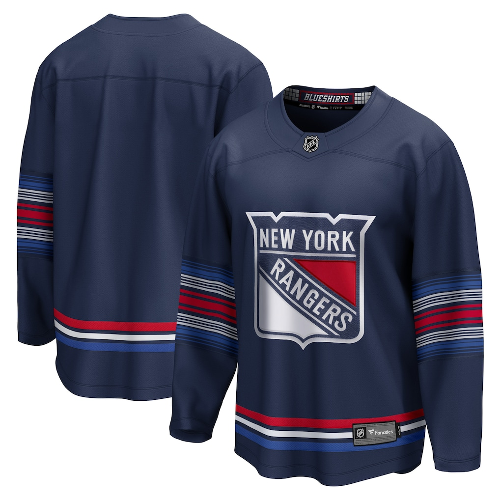 Men's New York Rangers Fanatics Navy Alternate Breakaway Blank Jersey