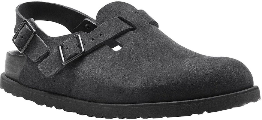 Birkenstock 1774 IV Tokio 1025897 Black Suede Leather Covered-Toe Slippers