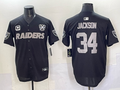 Men's Las Vegas Raiders Bo Jackson Black Team Game Player Jersey