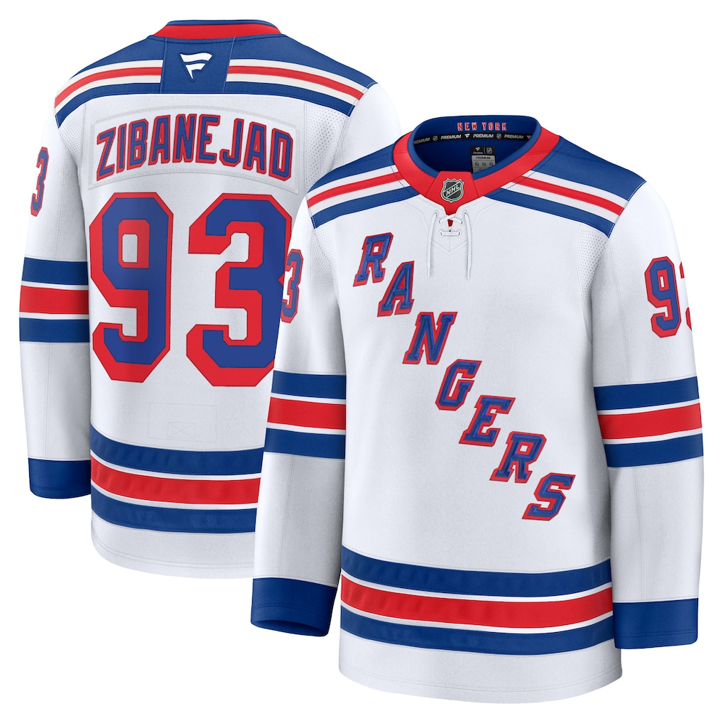 Men's New York Rangers Mika Zibanejad Fanatics White Away Premium Jersey