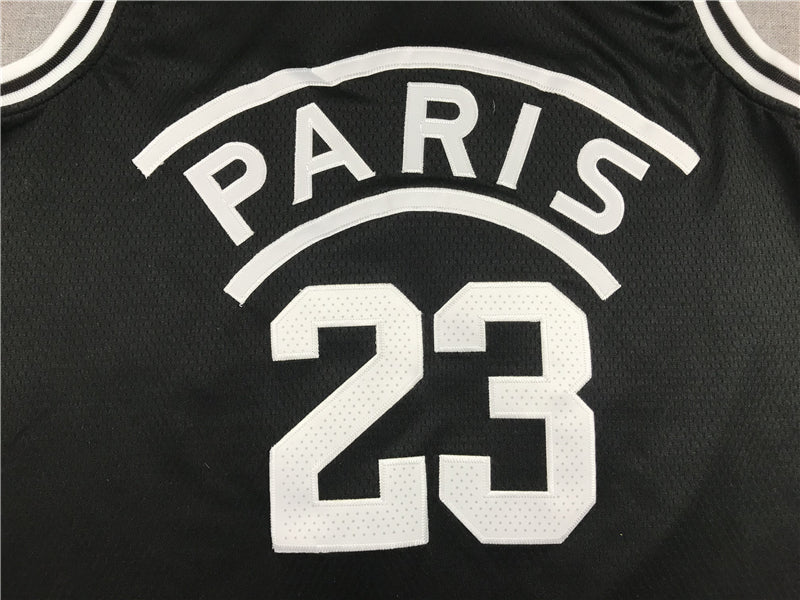 Men's Paris Saint Germain Jordan #23 Black Basketball Jersey