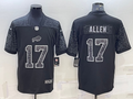 Men's Buffalo Bills Josh Allen Black RFLCTV Limited Jersey