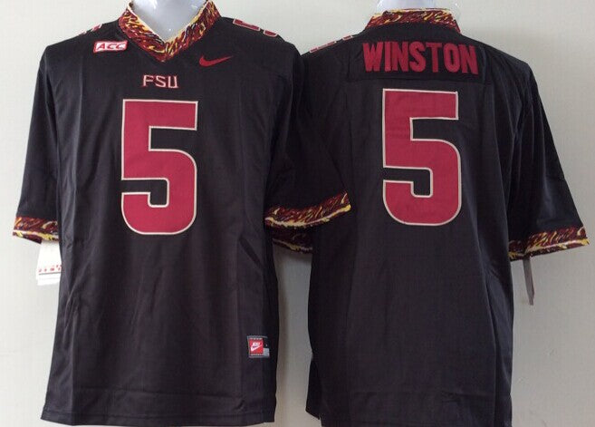 Men's Florida State Seminoles Jameis Winston Black Player Jersey