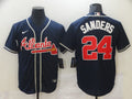 Men's Atlanta Braves Deion Sanders Navy Replica Player Jersey