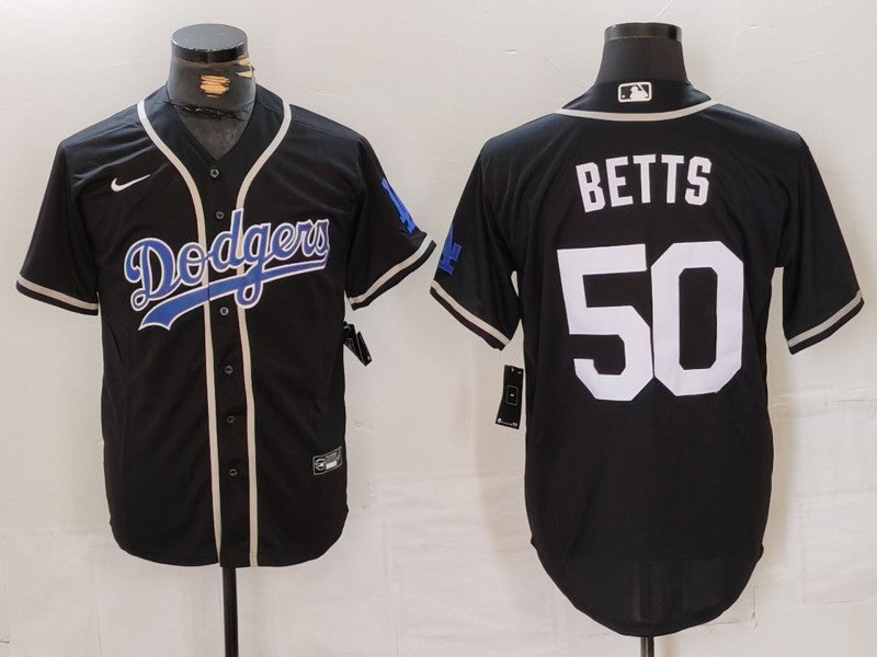 Men's Los Angeles Dodgers Mookie Betts Black Replica Team Jersey
