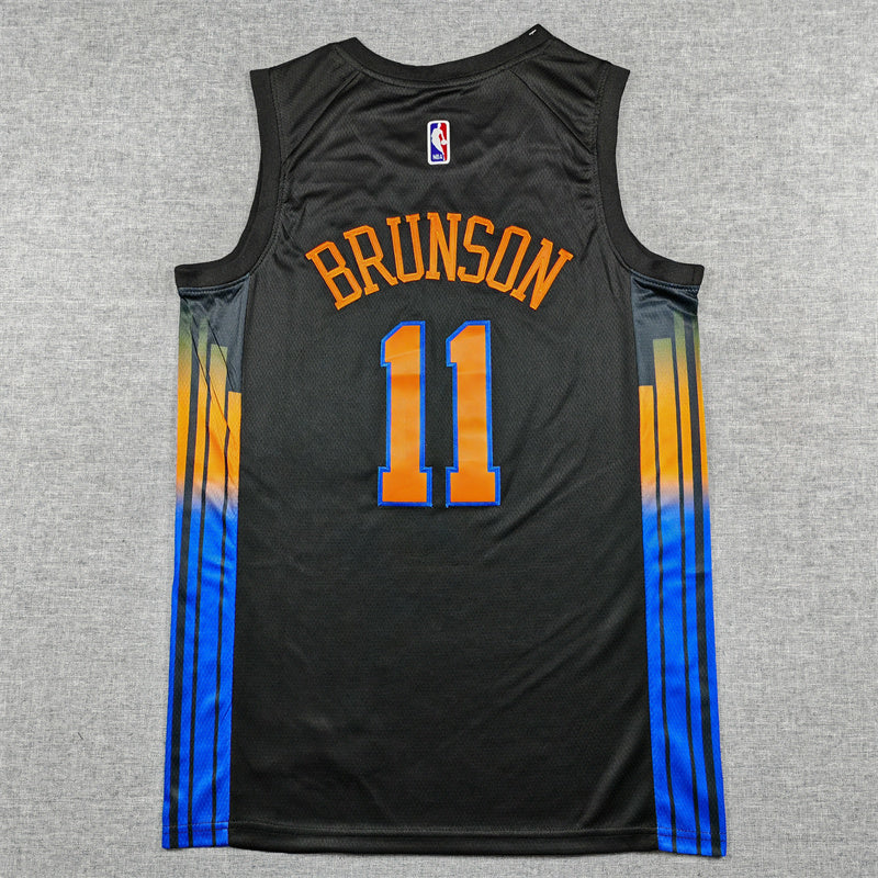 Men's New York Knicks Jalen Brunson Black Swingman Jersey - Statement Edition