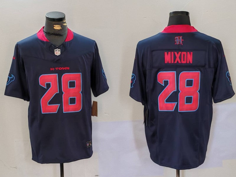 Men's Houston Texans Joe Mixon Navy 2nd Alternate Game Jersey