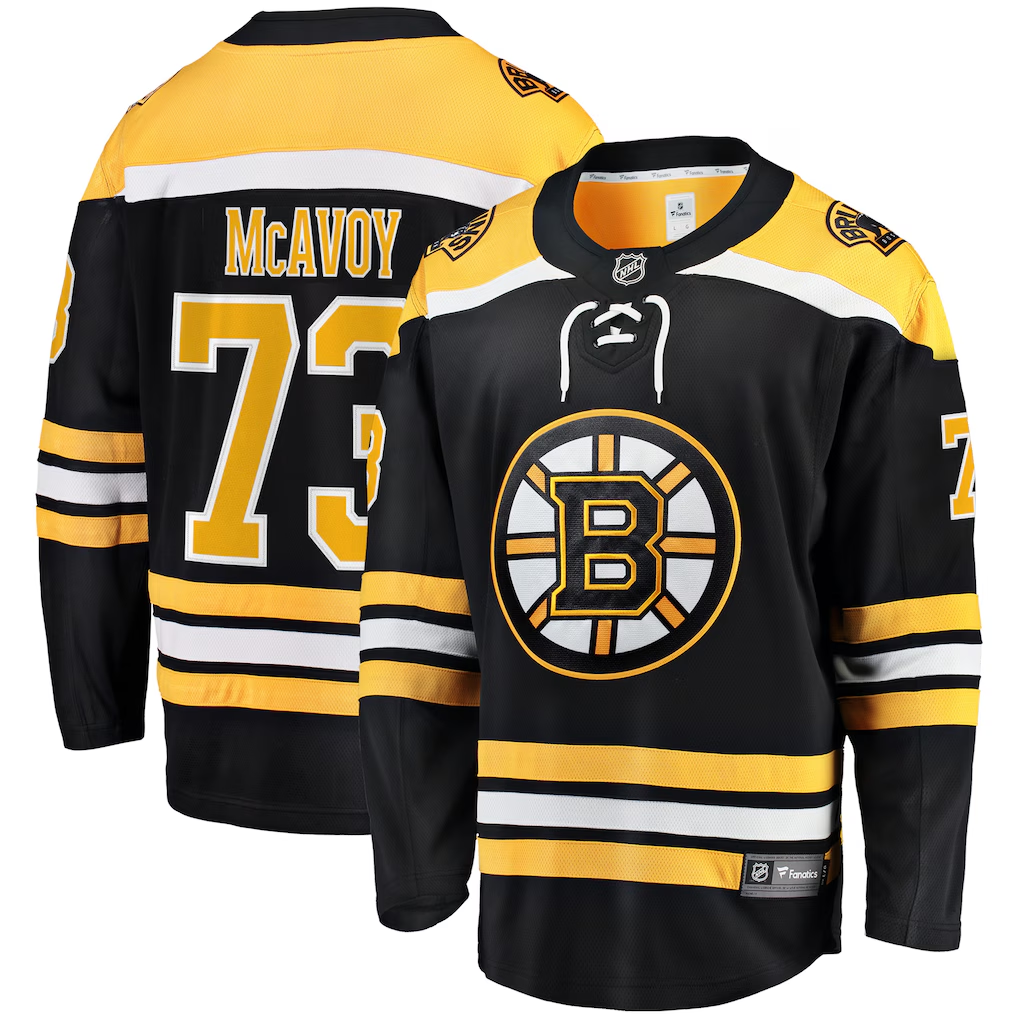 Men's Boston Bruins Charlie McAvoy Fanatics Black Jersey