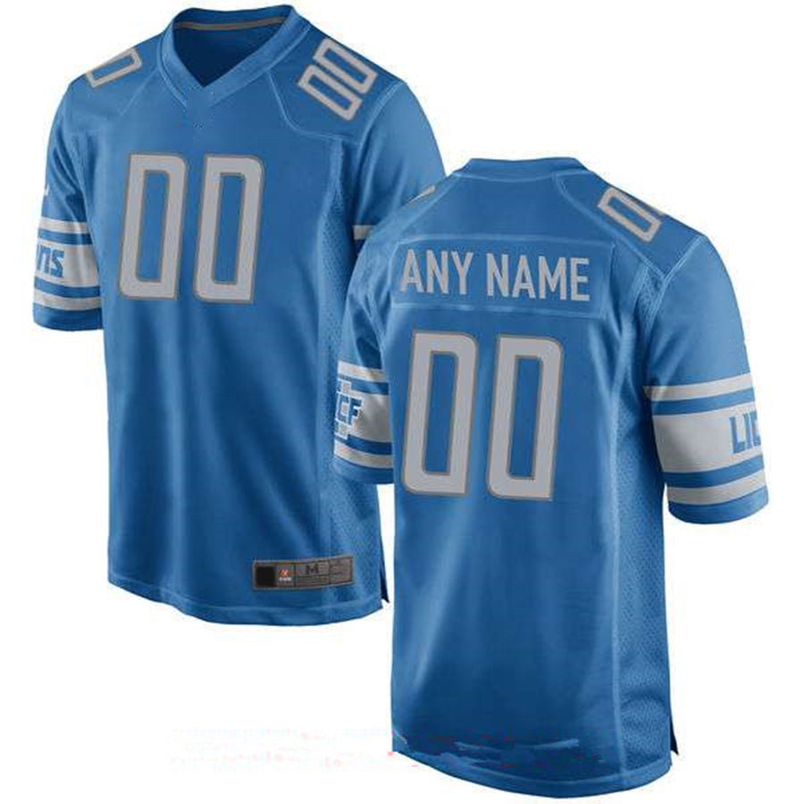 Men's Detroit Lions Blue Custom Player Jersey