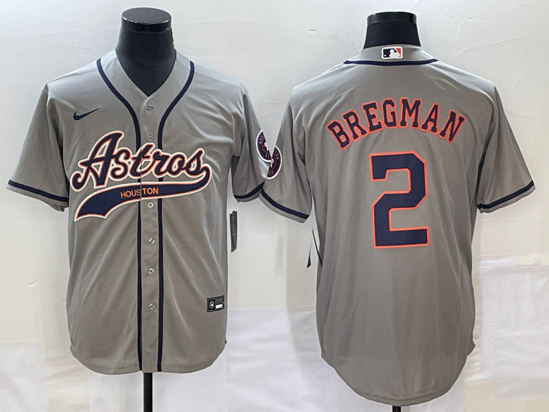 Men's Houston Astros Alex Bregman Gray Replica Jersey Joint Edition