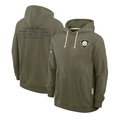 Men's Pittsburgh Steelers Olive 2025 Salute to Service Sideline Standard Issue Dri-FIT Hoodie