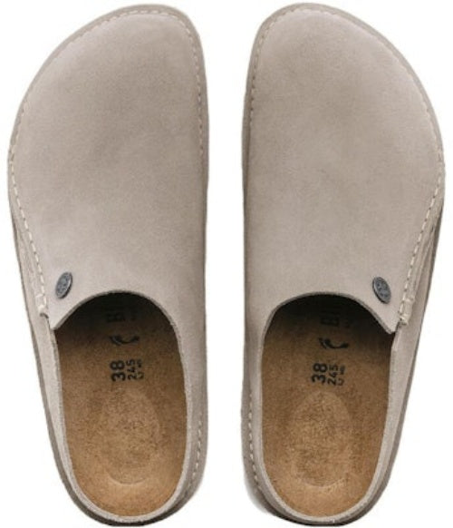 Birkenstock Zermatt 365 Suede Leather Stone Coin 1021319 Light Grey Covered-Toe Slippers