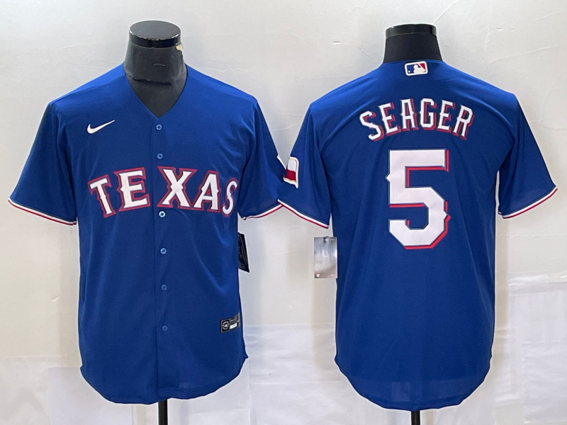 Men's Texas Rangers Corey Seager Blue Replica Baseball Jersey