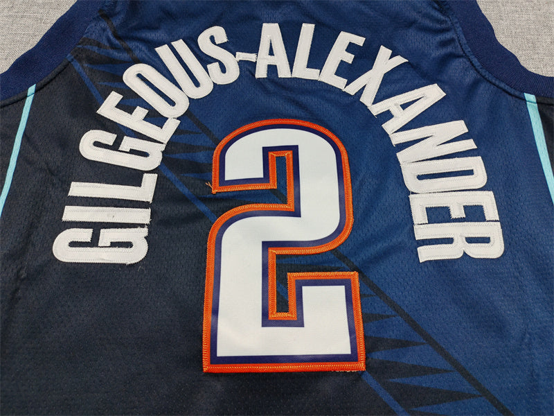 Men's Oklahoma City Thunder Shai Gilgeous-Alexander Navy 2025/26 Swingman Jersey - City Edition