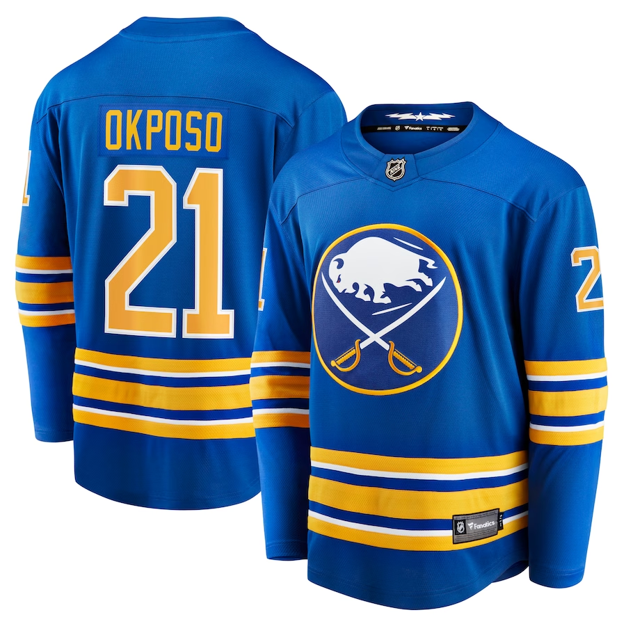 Men's Buffalo Sabres Kyle Okposo Royal Replica Player Jersey