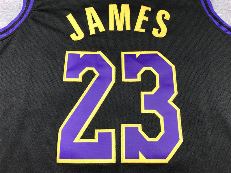 Men's Los Angeles Lakers LeBron James Black 2023/24 Swingman Jersey - City Edition