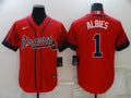 Men's Atlanta Braves Ozzie Albies Red Stitched Player Jersey
