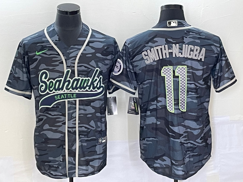 Men's Seattle Seahawks Jaxon Smith-Njigba Grey Camouflage Game Jersey Joint Edition