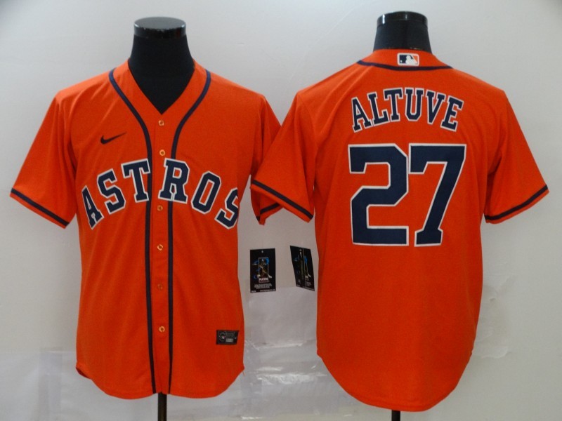 Men's Houston Astros Jose Altuve Orange Replica Baseball Jersey