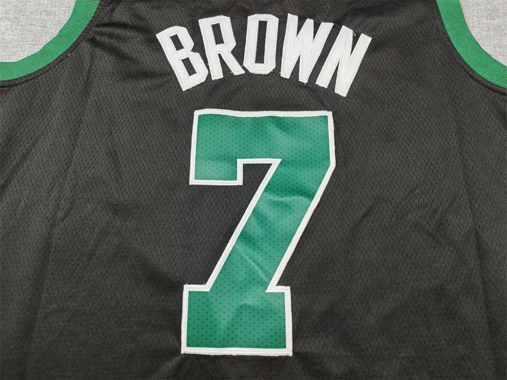 Men's Boston Celtics Jaylen Brown Black Swingman Jersey - Statement Edition