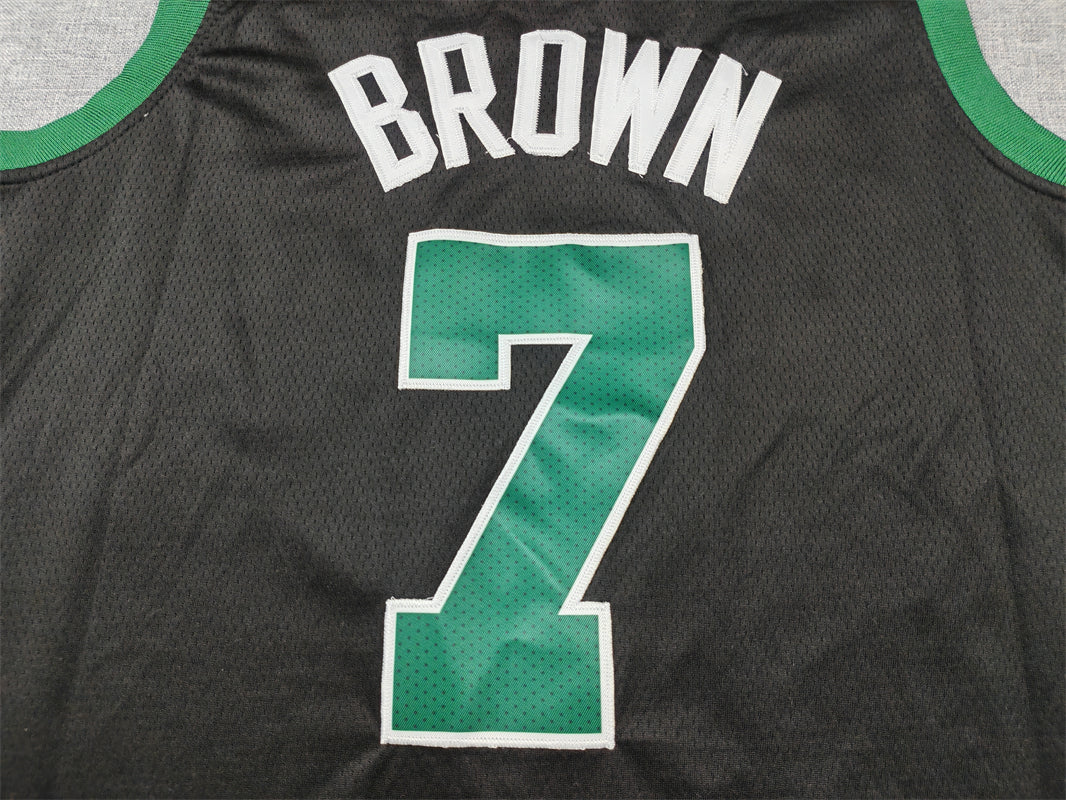 Men's Boston Celtics Jaylen Brown Black Swingman Jersey - Statement Edition