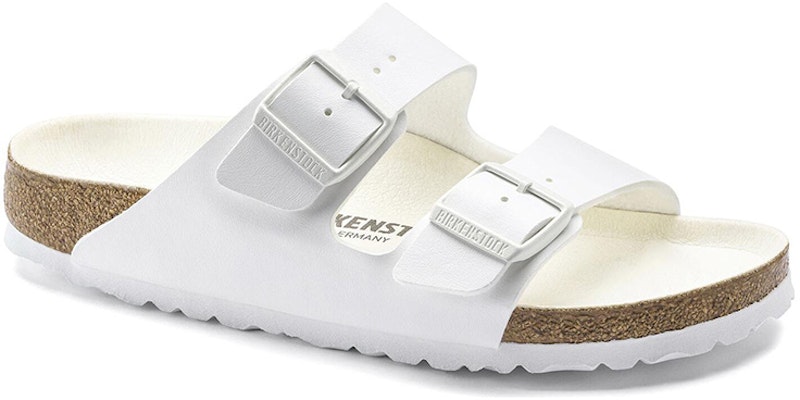 Birkenstock Arizona 1019046 Birko-Flor Narrow Fit White Fashion Slippers