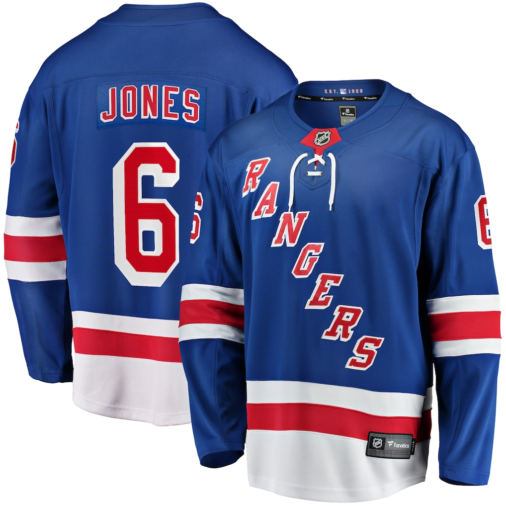 Men's New York Rangers Zac Jones Fanatics Blue Home Breakaway Player Jersey
