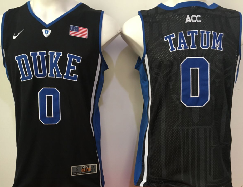 Men's Duke Blue Devils Jayson Tatum Black Player Jersey