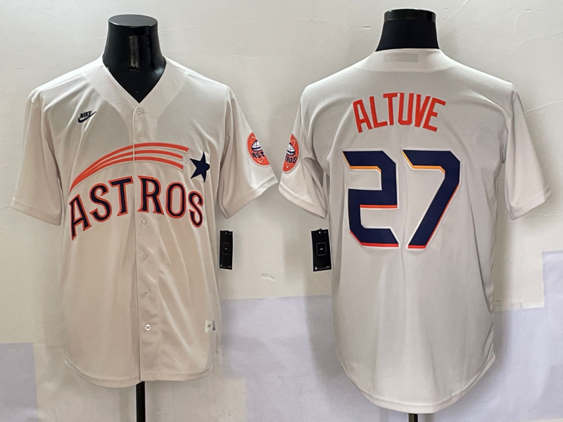 Men's Houston Astros Jose Altuve Cream Player Jersey