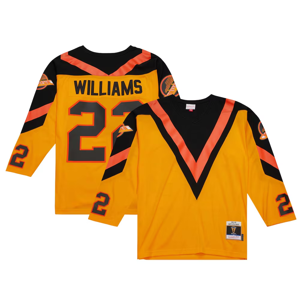Men's Vancouver Canucks Dave Williams Orange Classic Retro Style Jersey
