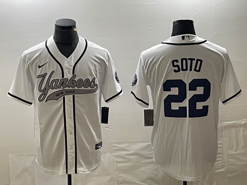 Men's New York Yankees Juan Soto White Player Jersey Joint Edition