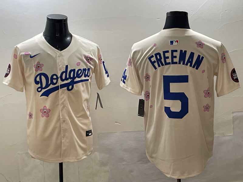 Men's Los Angeles Dodgers Freddie Freeman Cream Alternate Team Jersey