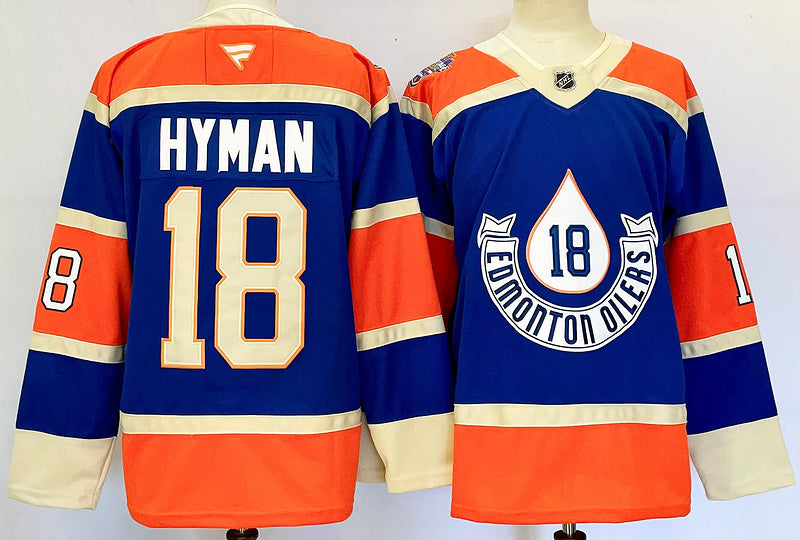 Men's Edmonton Oilers Zach Hyman Blue Game jersey
