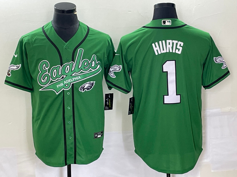 Men's Philadelphia Eagles Jalen Hurts Kelly Green Game Jersey Joint Edition