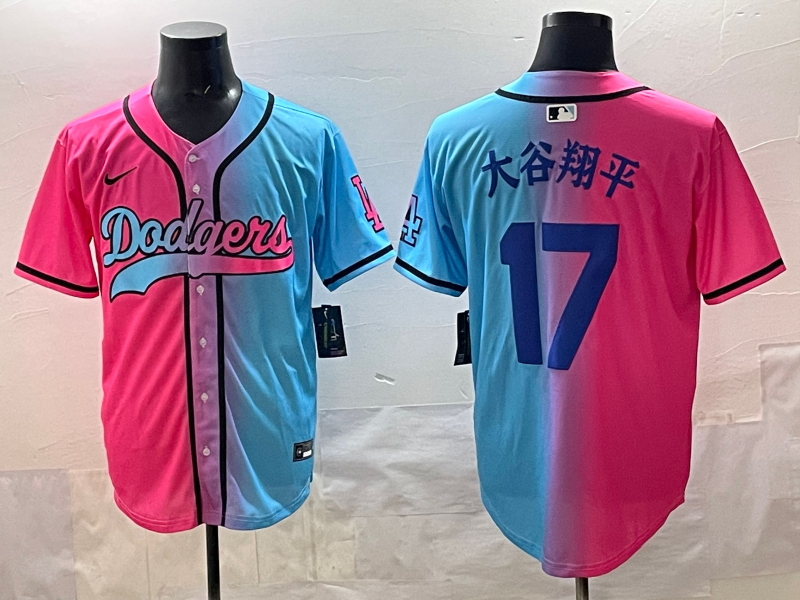 Men's Los Angeles Dodgers Shohei Ohtani Pink/Blue Game Jersey