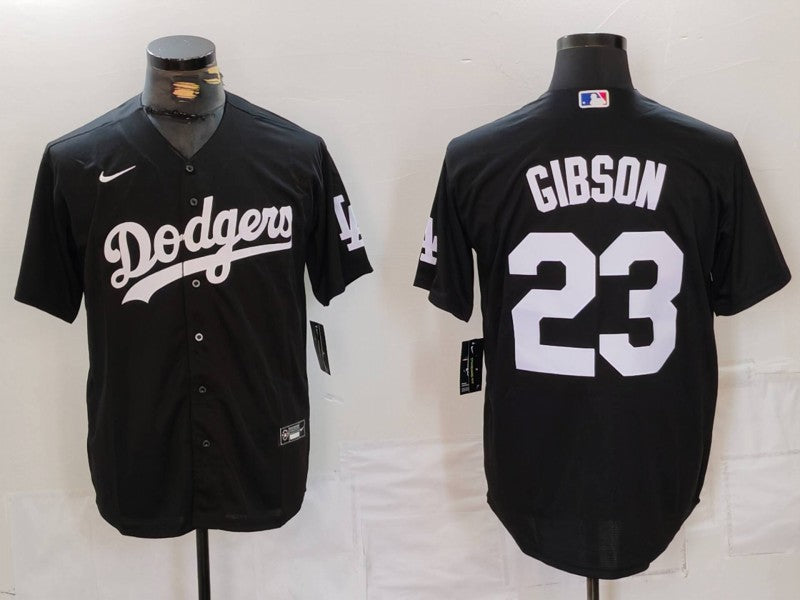 Men's Los Angeles Dodgers Kirk Gibson Black Replica Player Jersey