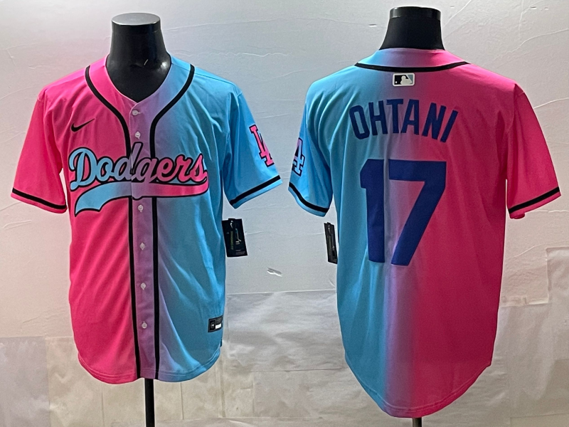 Men's Los Angeles Dodgers Shohei Ohtani Pink/Blue Player Jersey