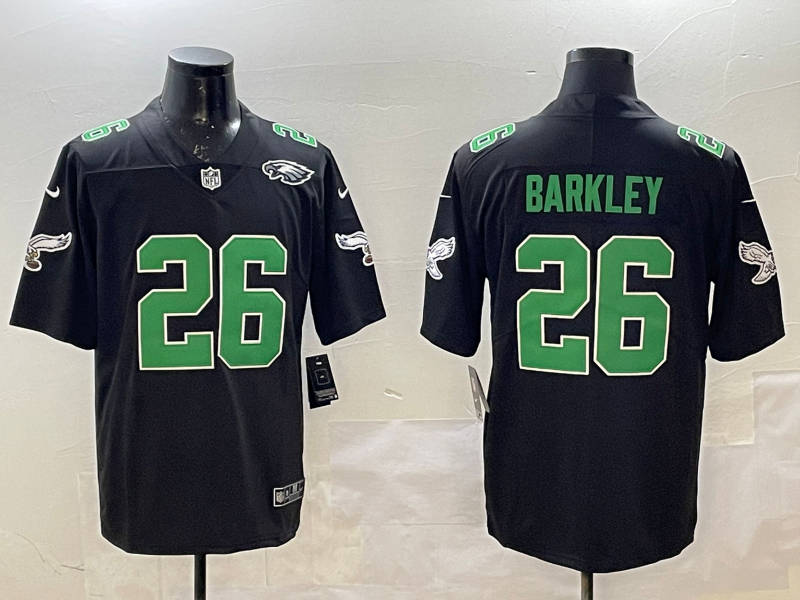 Men's Philadelphia Eagles Saquon Barkley Black Alternate Game Player Jersey