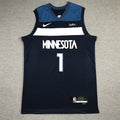 Men's Minnesota Timberwolves Anthony Edwards Navy 2021/22 Swingman Jersey