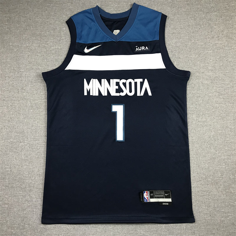 Men's Minnesota Timberwolves Anthony Edwards Navy 2021/22 Swingman Jersey