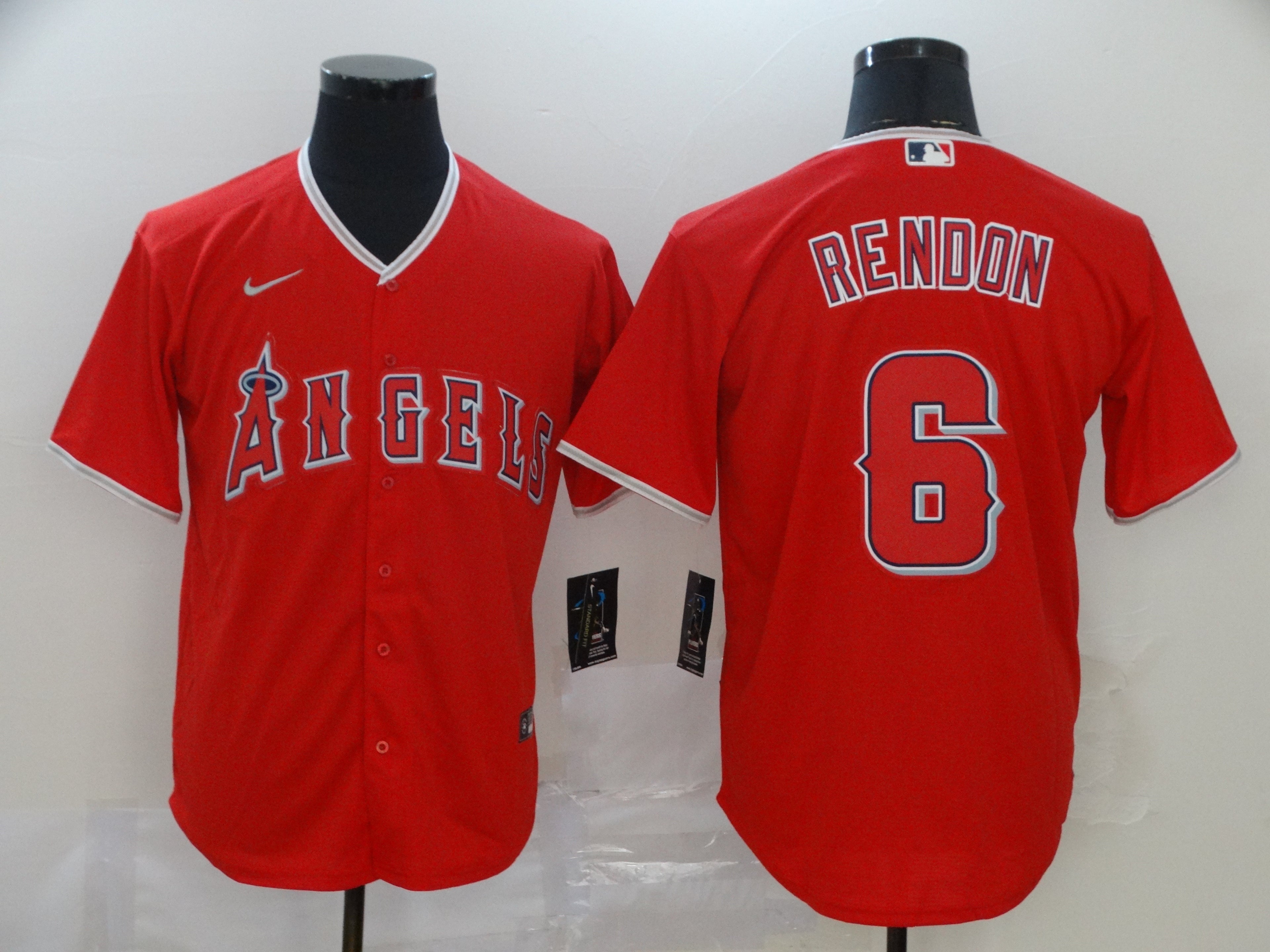 Men's Los Angeles Angels Anthony Rendons Red Sewn Player Jersey